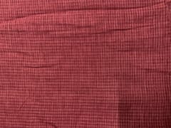 Dull Red Checks Cotton Linen Fabric