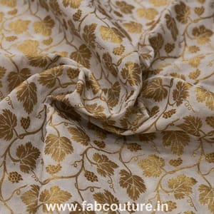 White Jacquard Silk fabric