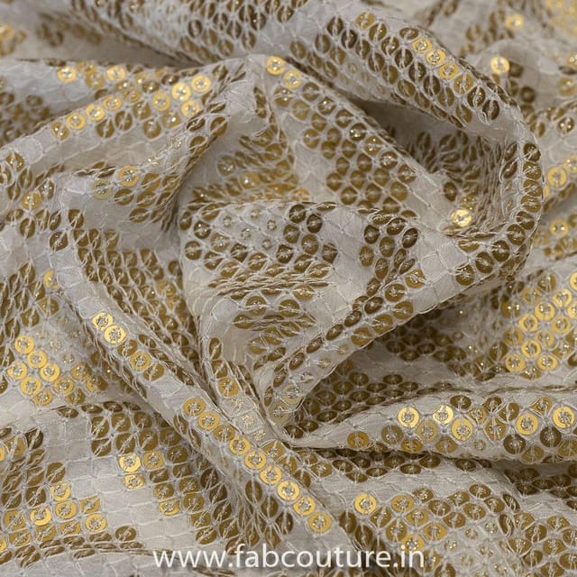 Chinon Chiffon Embroidery(1.1 Meter Cut Piece )