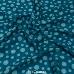 Sea Green Colour Chiffon Digital Printed Fabric