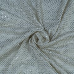 White Dyeable Georgette Embroidered Fabric