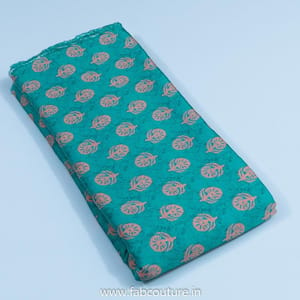 Sea Green Modal Satin Digital Printed Fabric