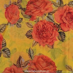 Yellow Tabby Silk Digital Printed Fabric