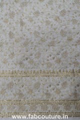 White Dyeable Organza Embroidered Fabric