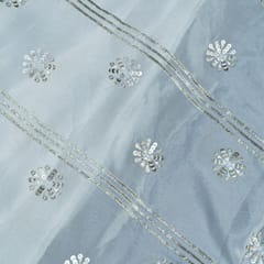 White Dyeable Chinon Chiffon Embroidered Fabric