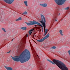 Pink Cotton Discharge Printed Fabric