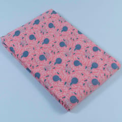 Pink Cotton Discharge Printed Fabric