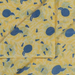 Yellow Cotton Discharge Printed Fabric(60Cm Piece)