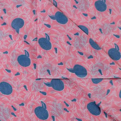 Pink Cotton Discharge Printed Fabric