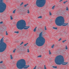 Pink Cotton Discharge Printed Fabric