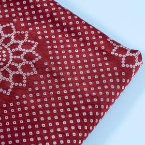 Maroon Color Mashru Silk Ajrakh Printed Fabric