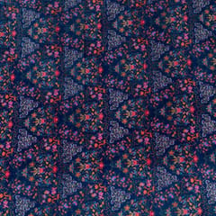 Blue Color Velvet Digital Printed Fabric