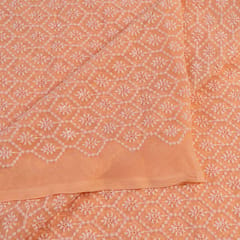 Peach Color Georgette Embroidery(70cm Cut Piece)