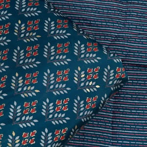 Blue Color Modal Chanderi Print Set