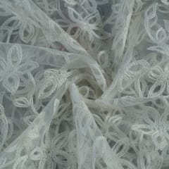 Dyeable Net Thread Embroidered Fabric