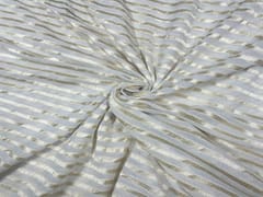 Dyeable Pure Chiffon Zari White Stripes