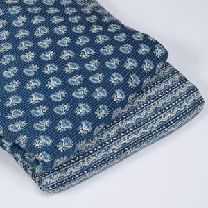 5 Mtr. Blue Color Cotton Kantha Print Set