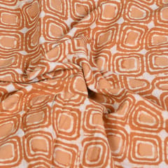 Yellow Color Daboo goemetric Printed Fabric