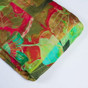 Multi Color Muslin Digital Printed Fabric