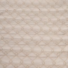 Cream Color Kora Cotton Embroidered Fabric