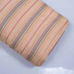 Orange Base Multi Color Stripe Jacquard