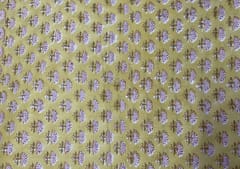 Printed Cotton Cambric Light Yellow Pink Flowers