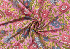 Printed Cotton Cambric Pink Multicolor Floral