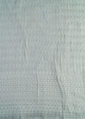 White Color Dyeable Georgette Embroidered Fabric (1Meter Piece)