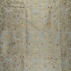 White Color Khemkhab Fabric (1Meter Piece)