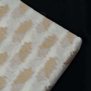 White Chanderi Jacquard Fabric