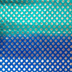 Blue with Firozi Color Silk Shibori Booti Fabric