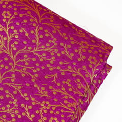 Purple Color Satin Brocade Fabric