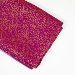 Purple Color Satin Brocade Fabric