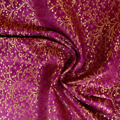 Purple Color Satin Brocade Fabric