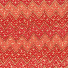 Red Color Dola Silk Jacquard Printed Fabric