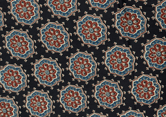 Printed Cotton Cambric Black Multicolor Flowers