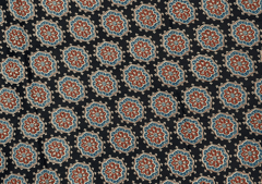 Printed Cotton Cambric Black Multicolor Flowers