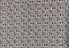 Printed Cotton Cambric Light Grey Pink Flowers