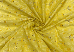 Printed Cotton Cambric Yellow Floral 1