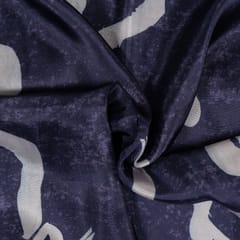 Purple Color Uppada Silk Digital Printed Fabric