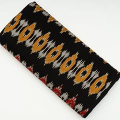 Black with Multi Color Cotton Ikat Fabric