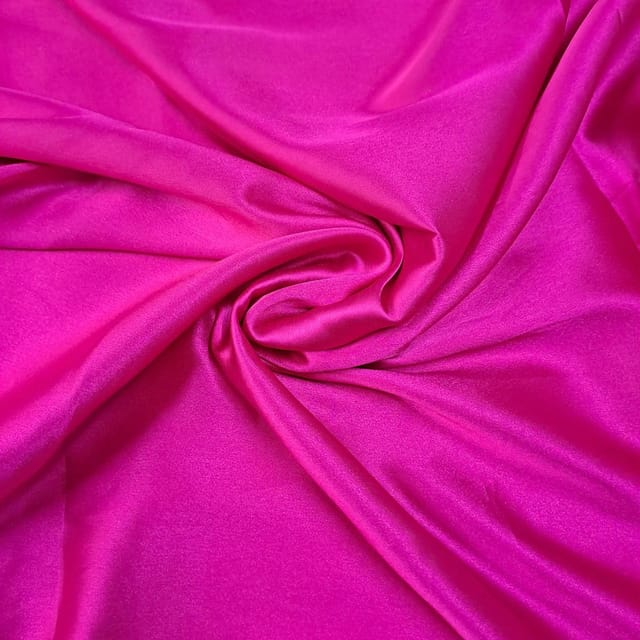 Hot Pink Color Poly Satin Fabric