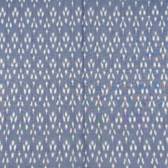 Blue with White Color Cotton Ikat Fabric