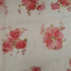 Multi Color Semi Organza Printed Fabric