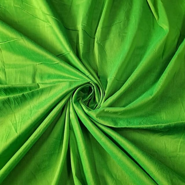 Parrot Green Color Cotton Silk Fabric (N11)