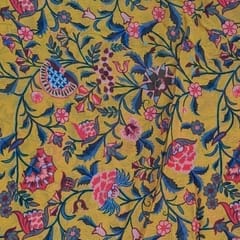 Mustard Color Chiffon Printed Fabric