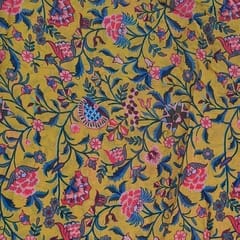 Mustard Color Chiffon Printed Fabric