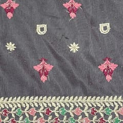 Dull Pink Color Net Embroidered Fabric