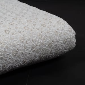 Dyeable Viscose Organza Embroidered Fabric