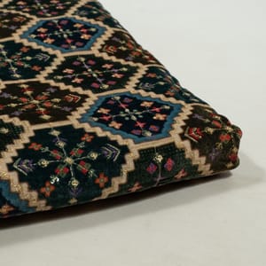 Multi Color Velvet Print with Embroidered Fabric